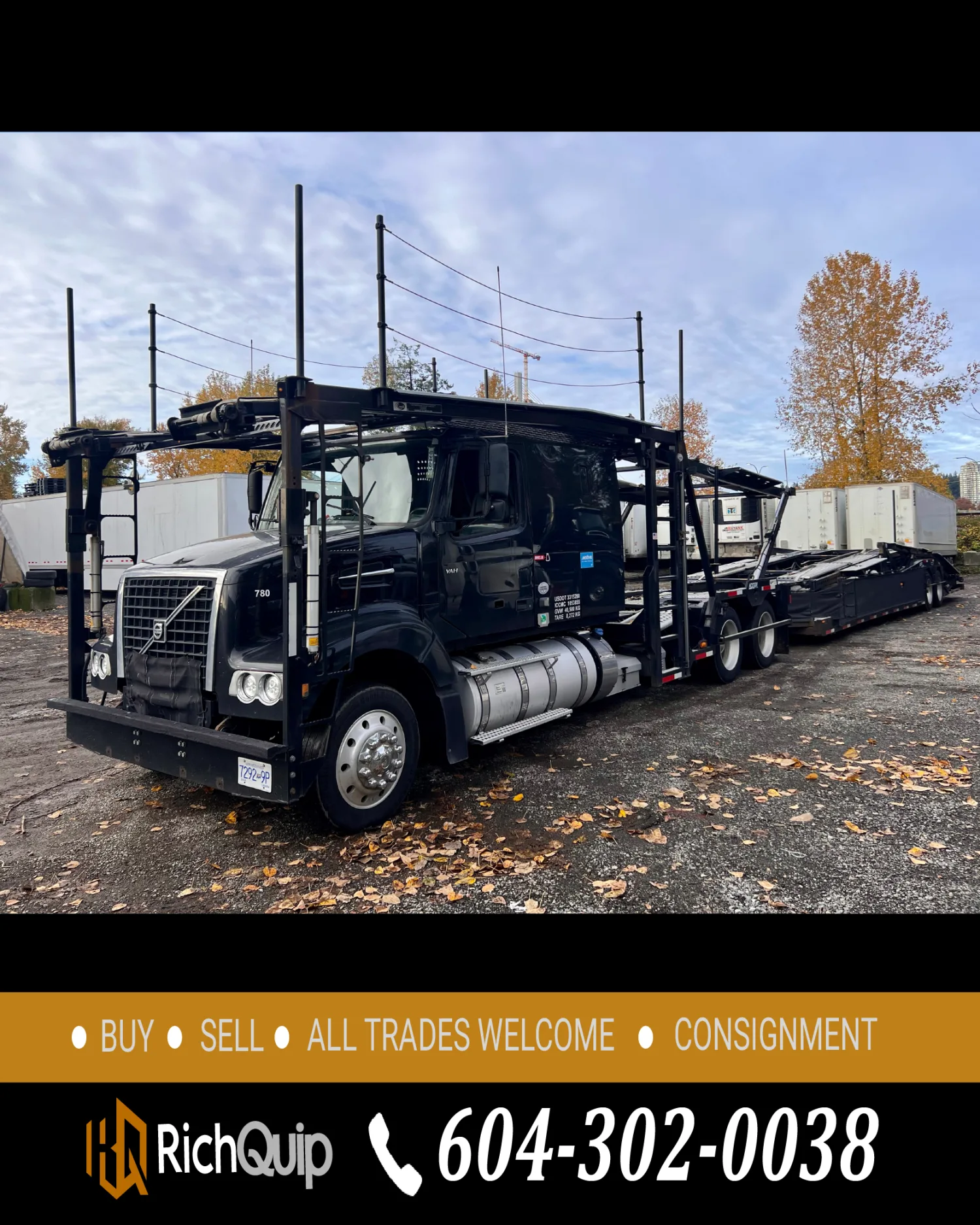 2021 Volvo VAH 64600 Car Carrier Truck W-2022 Cottrell CX09LS