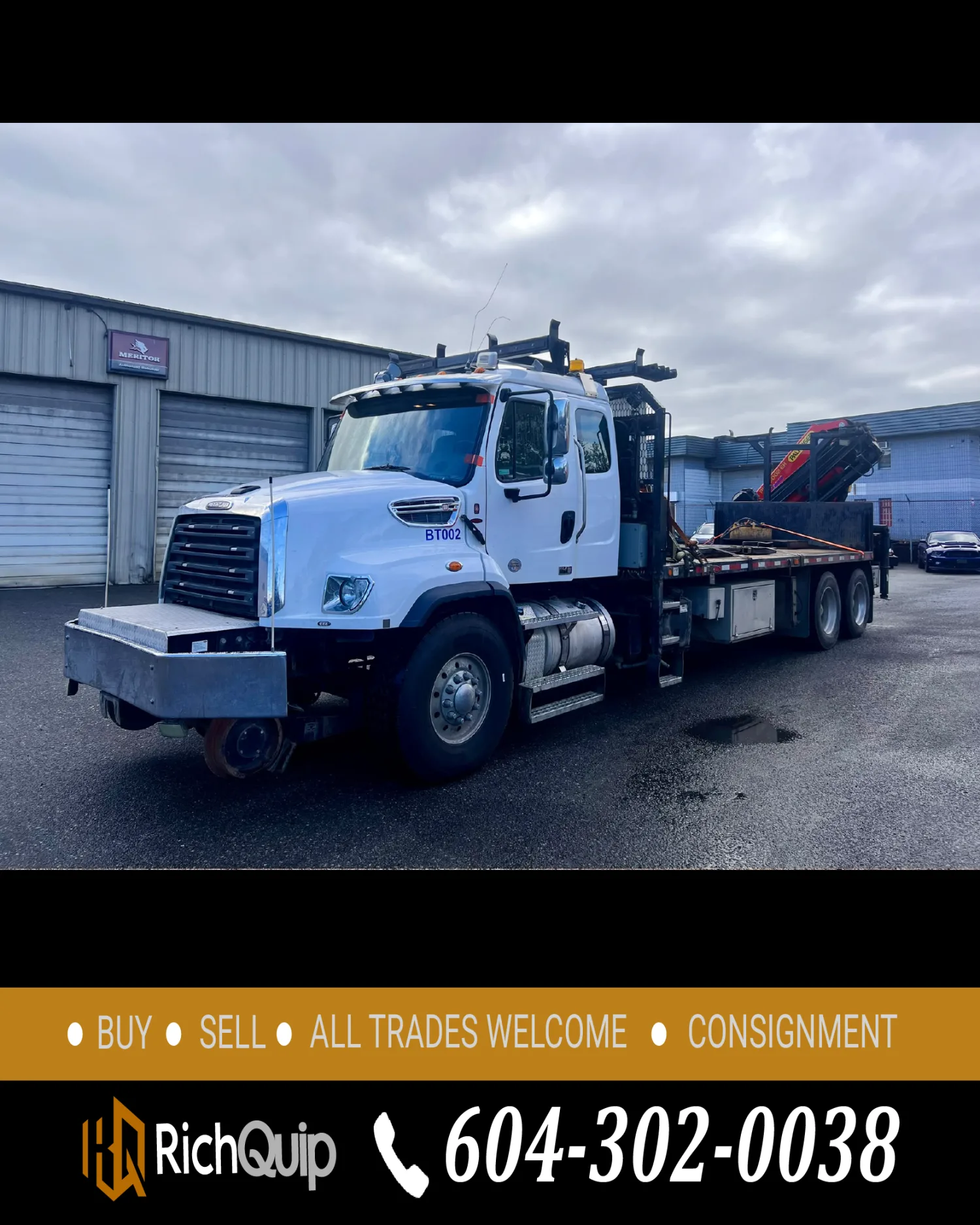 2022 Freightliner 114SD Boom Truck Palfinger Crane & Hi-Rail System